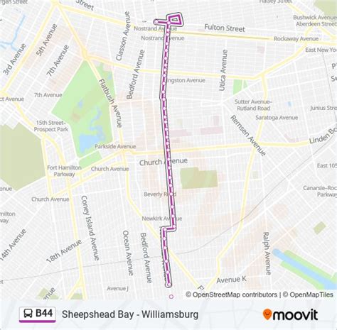 B44 bus schedule - TIP: Enter an intersection, bus route or bus stop code. Route: B44 Sheepshead Bay - Williamsburg. via Nostrand Av. Service Alert for Route: 